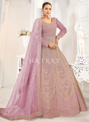 Lavender Designer Anarkali Suit