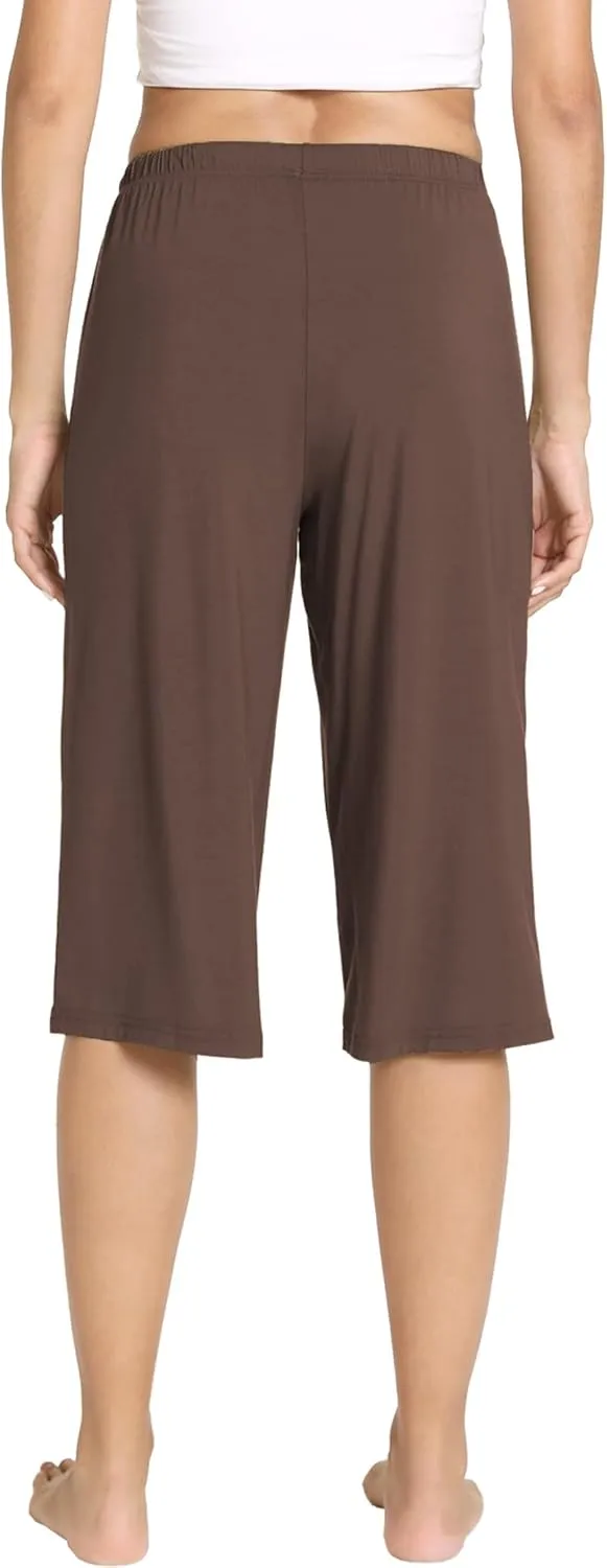 LazyCozy Capri Pajama Pants for Women - Viscose Made from Bamboo, Soft Lounge Pants Pj Bottoms Lightweight Sleepwear