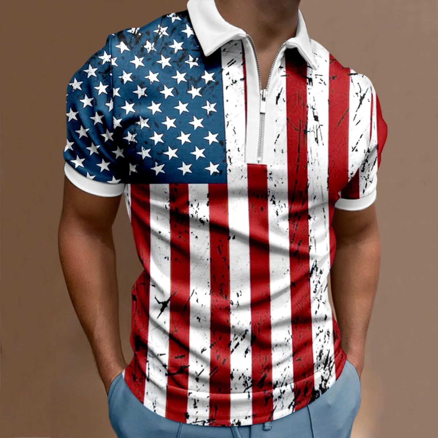 LCMTWX Men Polo Shirts 2024 Comfort Soft Loose Outdoor Sports Lapel Solid Color Camouflage Printing Raglan Sleeve Polo