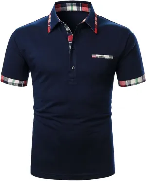 LCMTWX Men's Polo Shirts 2024 Fashion Trend Men's Lapel Button Short Sleeved T Shirt Golf Shirts Men Polo Shirts for Men