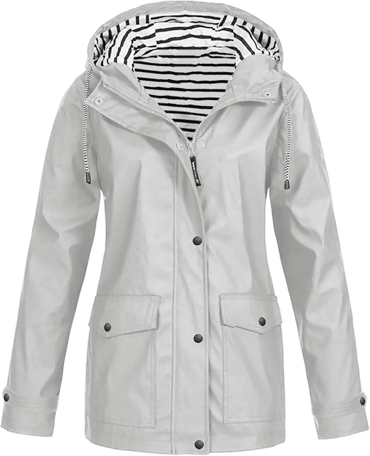 LCMTWX Women Oversized Fleece Lined Raincoat Solid Women Coat Rain Raincoat Women's Coat Outdoor Warm Rain Jacket Rain