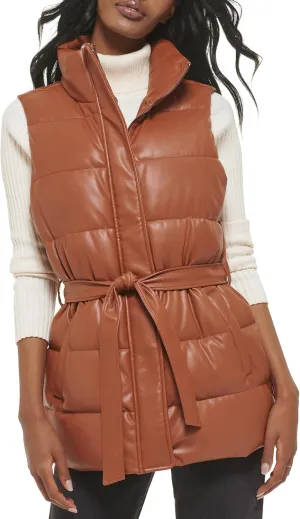 Levi's Womens Vegan Leather Puffer Vest