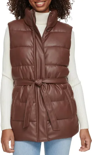 Levi's Womens Vegan Leather Puffer Vest