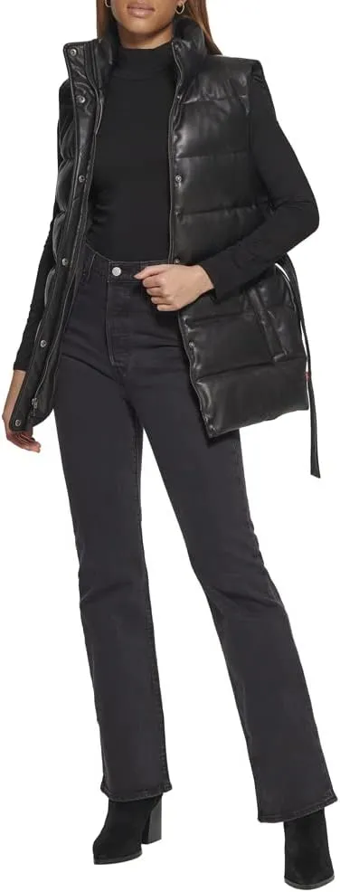 Levi's Womens Vegan Leather Puffer Vest