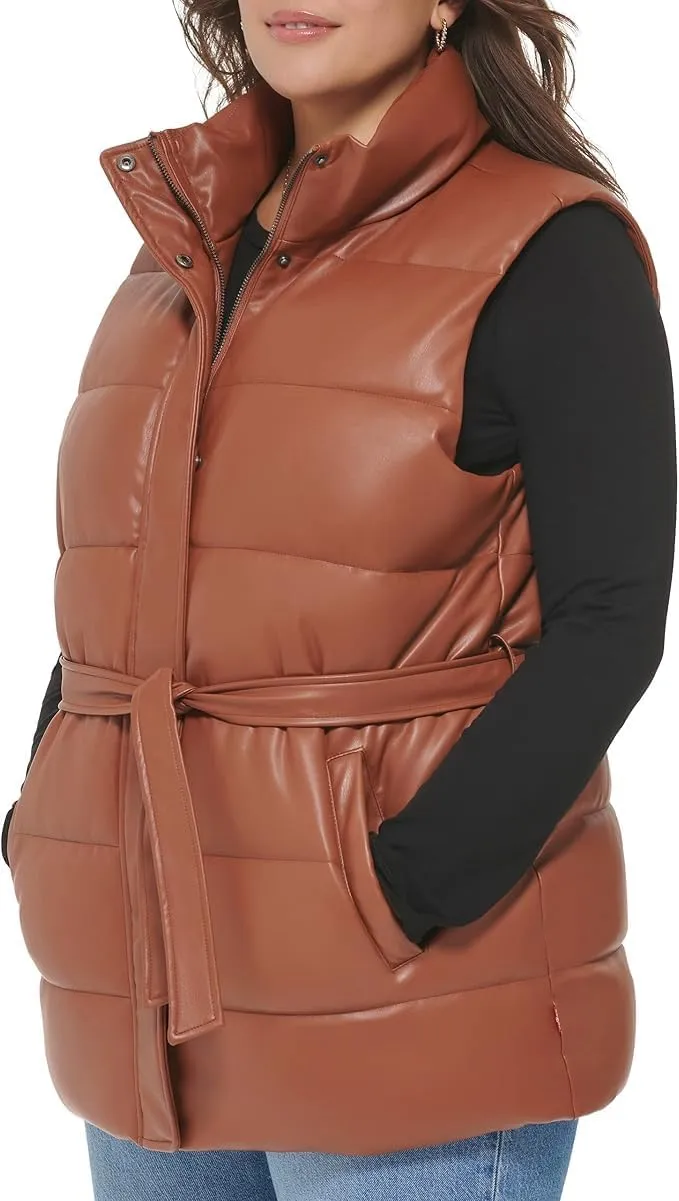 Levi's Womens Vegan Leather Puffer Vest