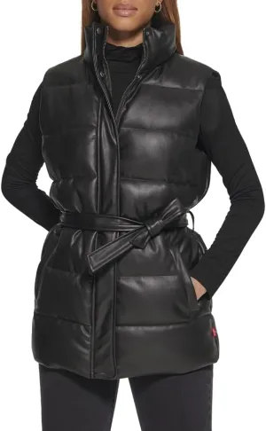 Levi's Womens Vegan Leather Puffer Vest