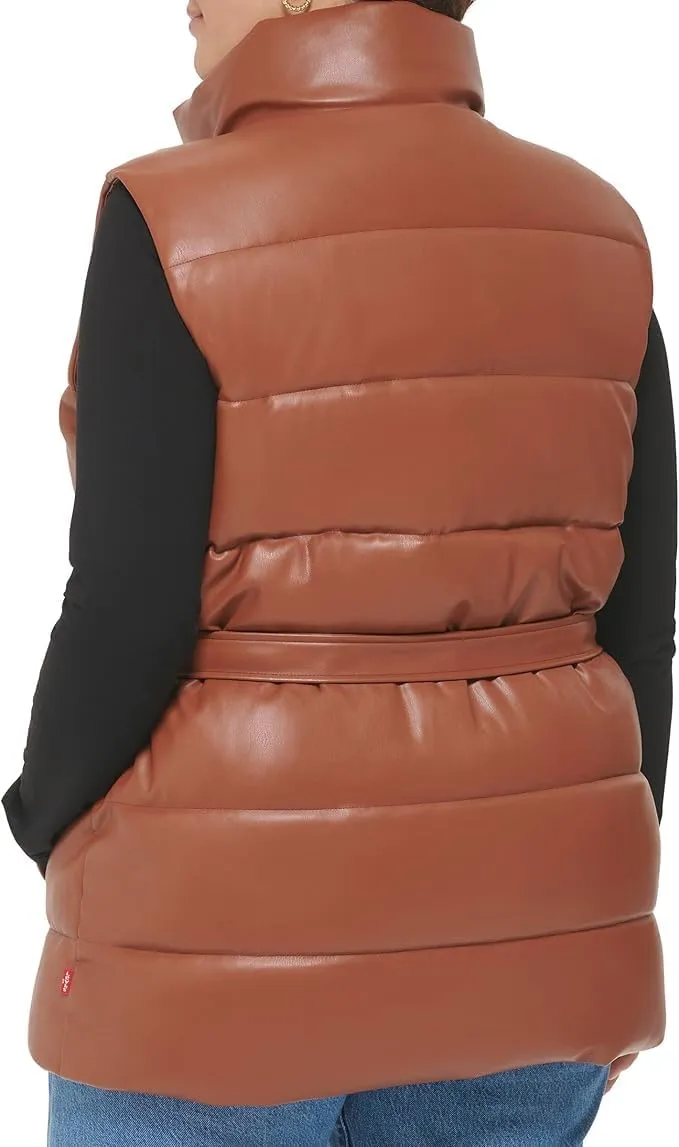 Levi's Womens Vegan Leather Puffer Vest