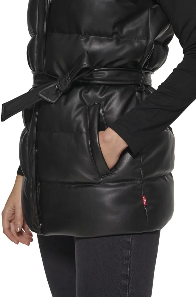 Levi's Womens Vegan Leather Puffer Vest