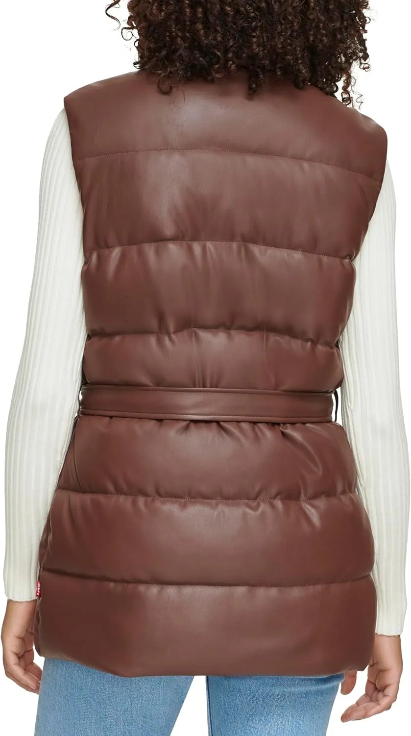 Levi's Womens Vegan Leather Puffer Vest