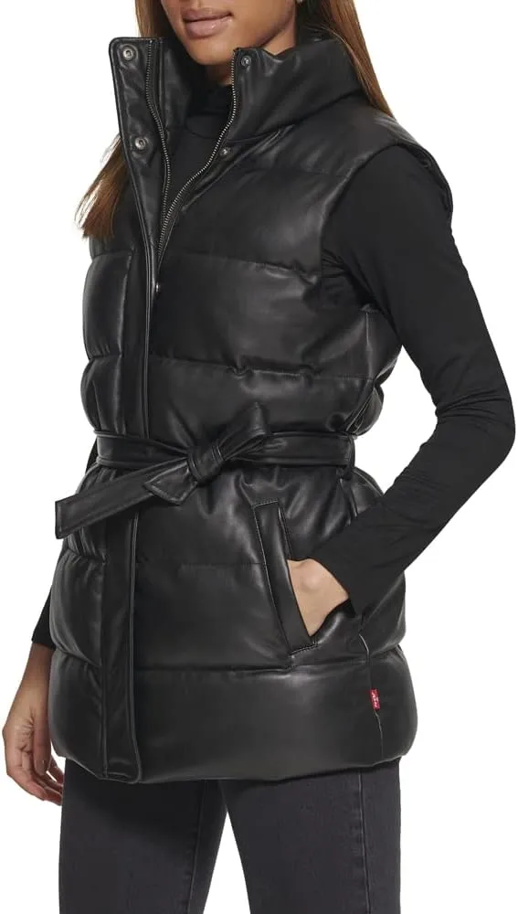 Levi's Womens Vegan Leather Puffer Vest