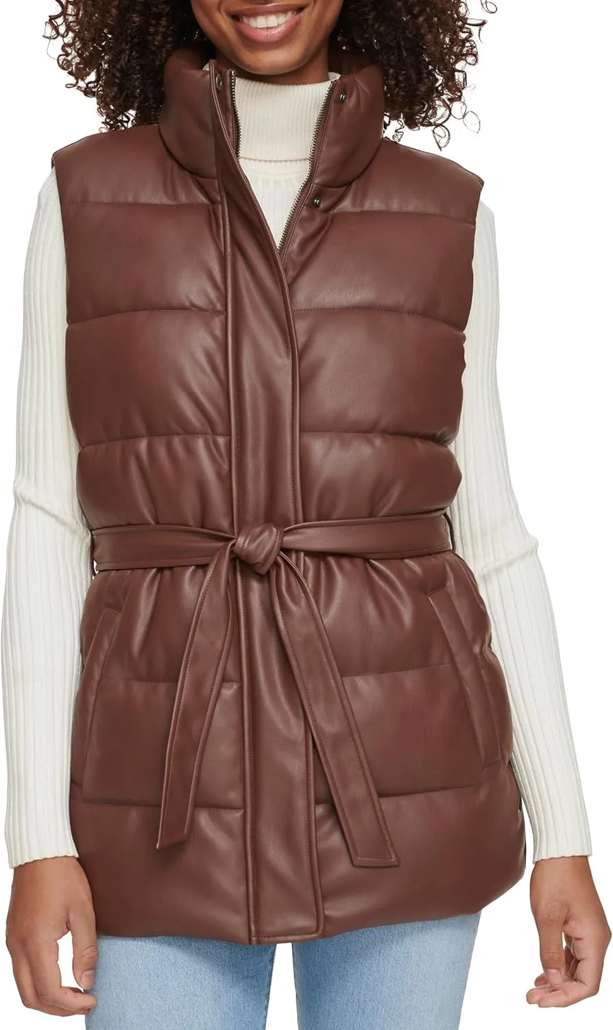 Levi's Womens Vegan Leather Puffer Vest
