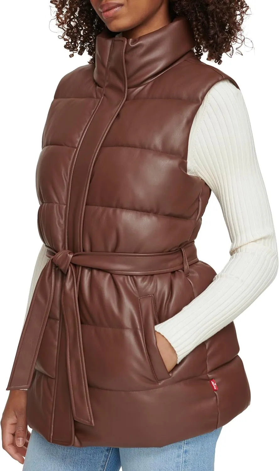 Levi's Womens Vegan Leather Puffer Vest