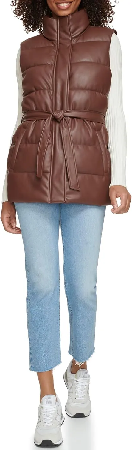 Levi's Womens Vegan Leather Puffer Vest