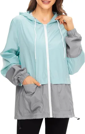 Lightweight Rain Jacket Women Raincoat for Women Packable Rain Coat Windbreaker Rain Jackets Waterproof with Hood