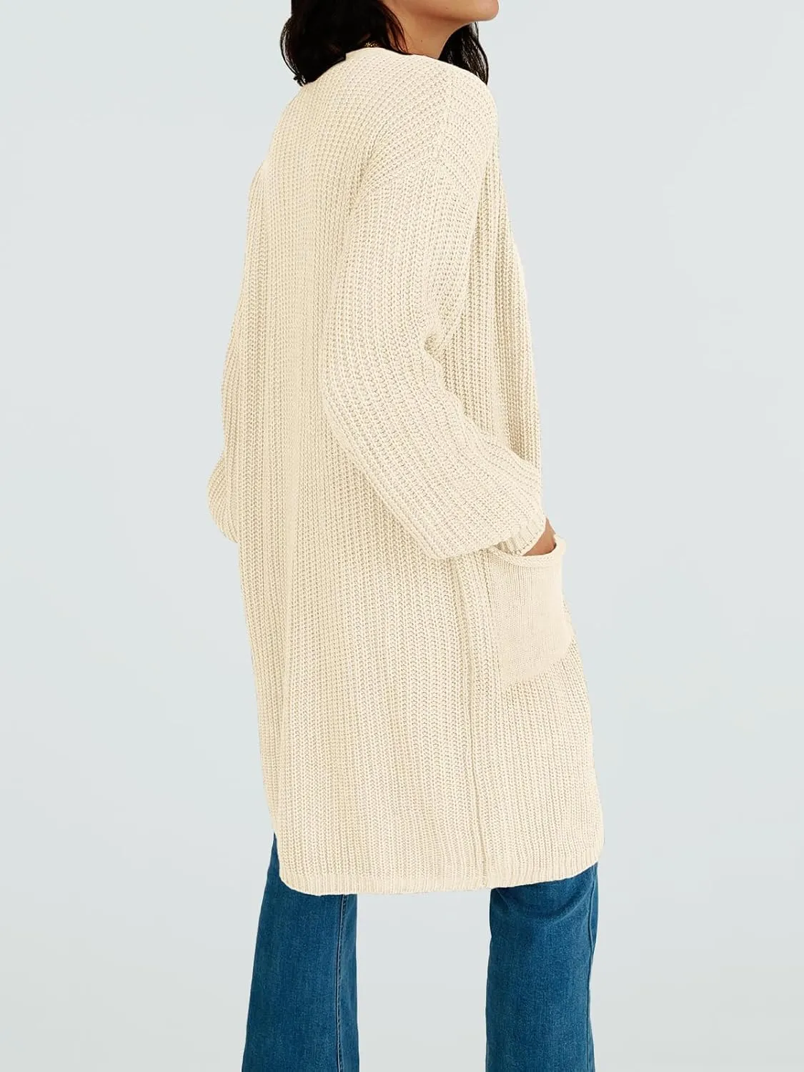 LILLUSORY Long Oversized Cardigans Sweaters for Women Open Front Knit Fall with Pockets 2025 Outfits Fashion
