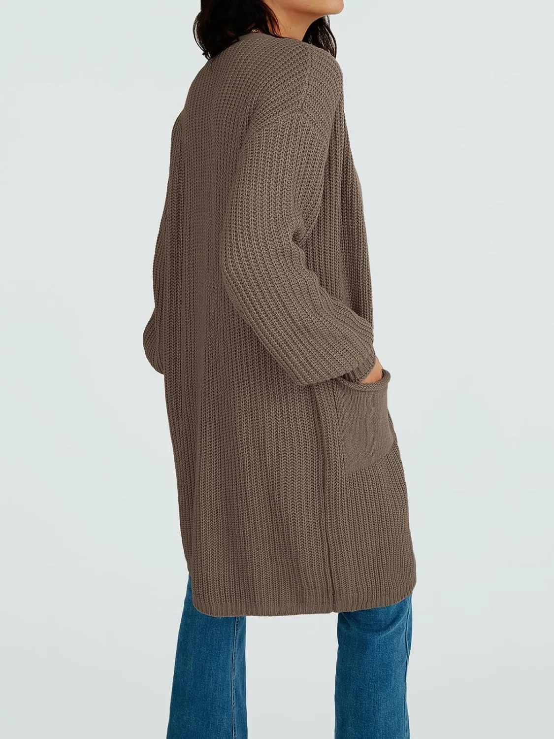 LILLUSORY Long Oversized Cardigans Sweaters for Women Open Front Knit Fall with Pockets 2025 Outfits Fashion