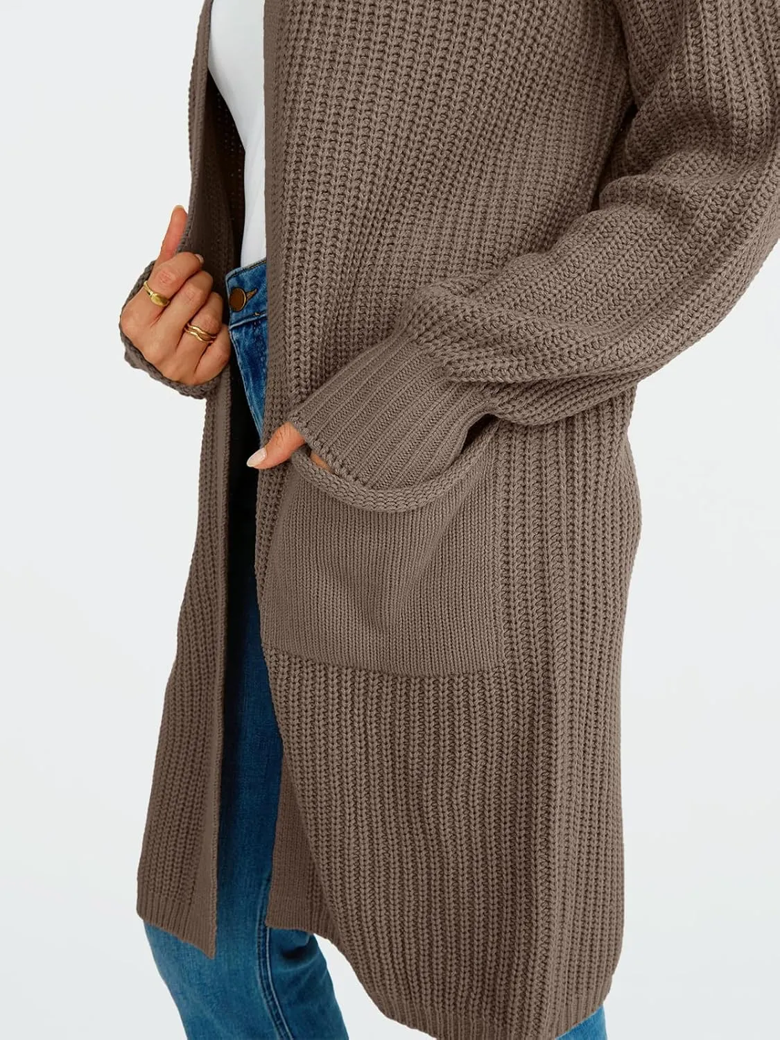 LILLUSORY Long Oversized Cardigans Sweaters for Women Open Front Knit Fall with Pockets 2025 Outfits Fashion