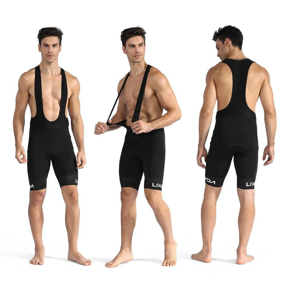 Lixada Men Cycling Bib Shorts Quick Dry Mesh 3D Padded Bicycle Shorts MTB Bike Riding Bib Shorts