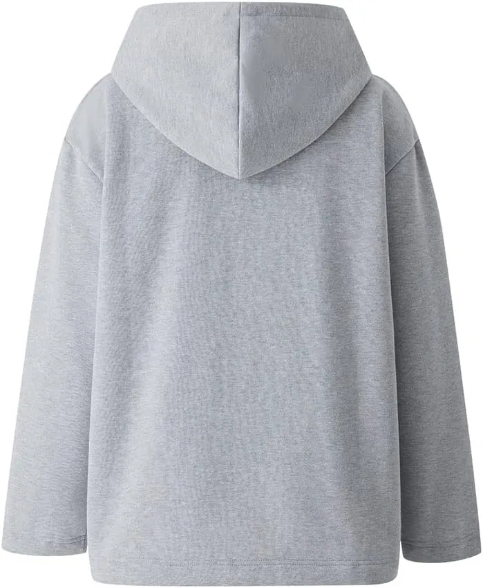 LOFAAC Women Oversized Star Graphic Zip Up Hoodies Sweatshirt Y2K Vintage Long Sleeve Drawstring Jacket Pullover Outwear