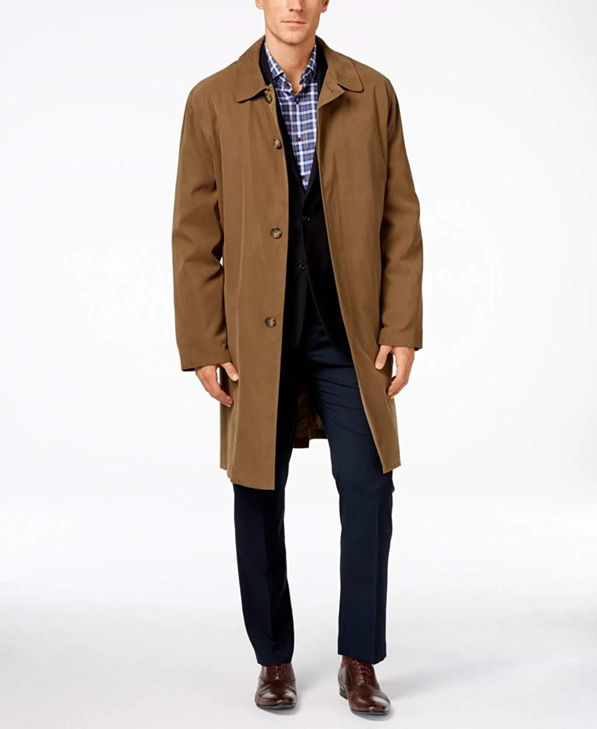 LONDON FOG Men's Durham Rain Coat with Zip-Out Body