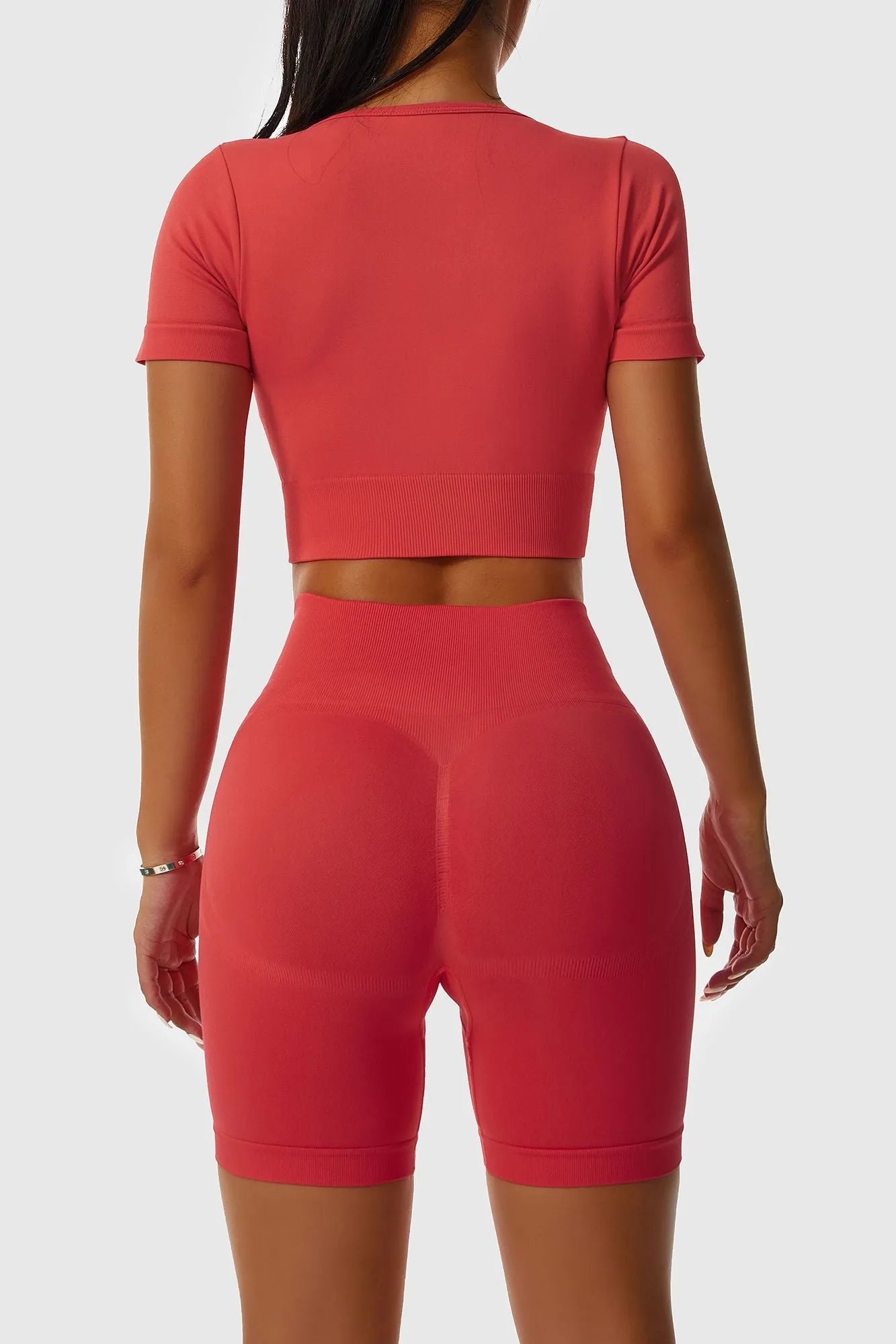 Low Scoop Neck Short Sleeve Crop Tops