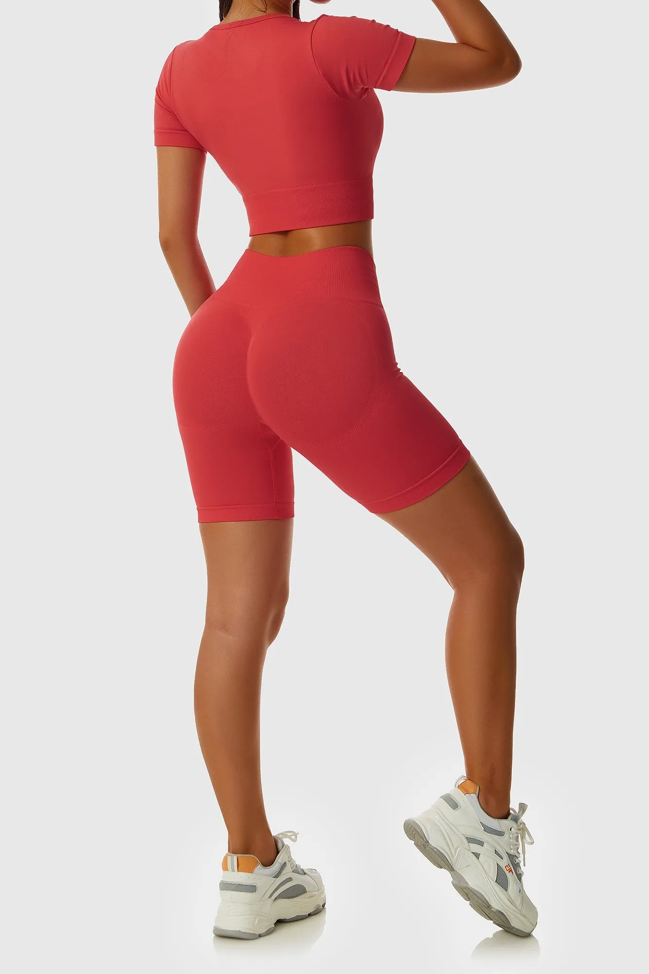 Low Scoop Neck Short Sleeve Crop Tops