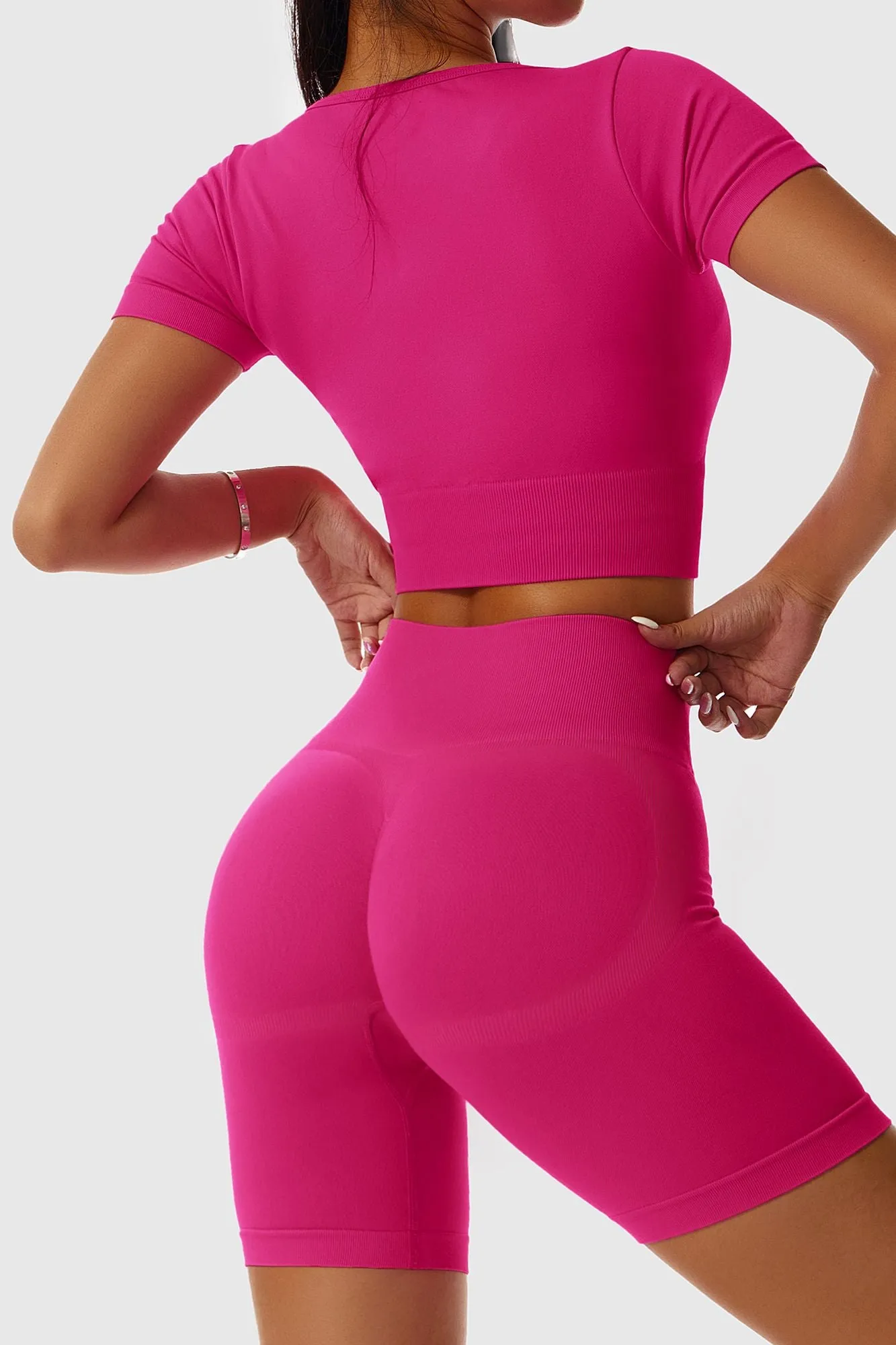 Low Scoop Neck Short Sleeve Crop Tops