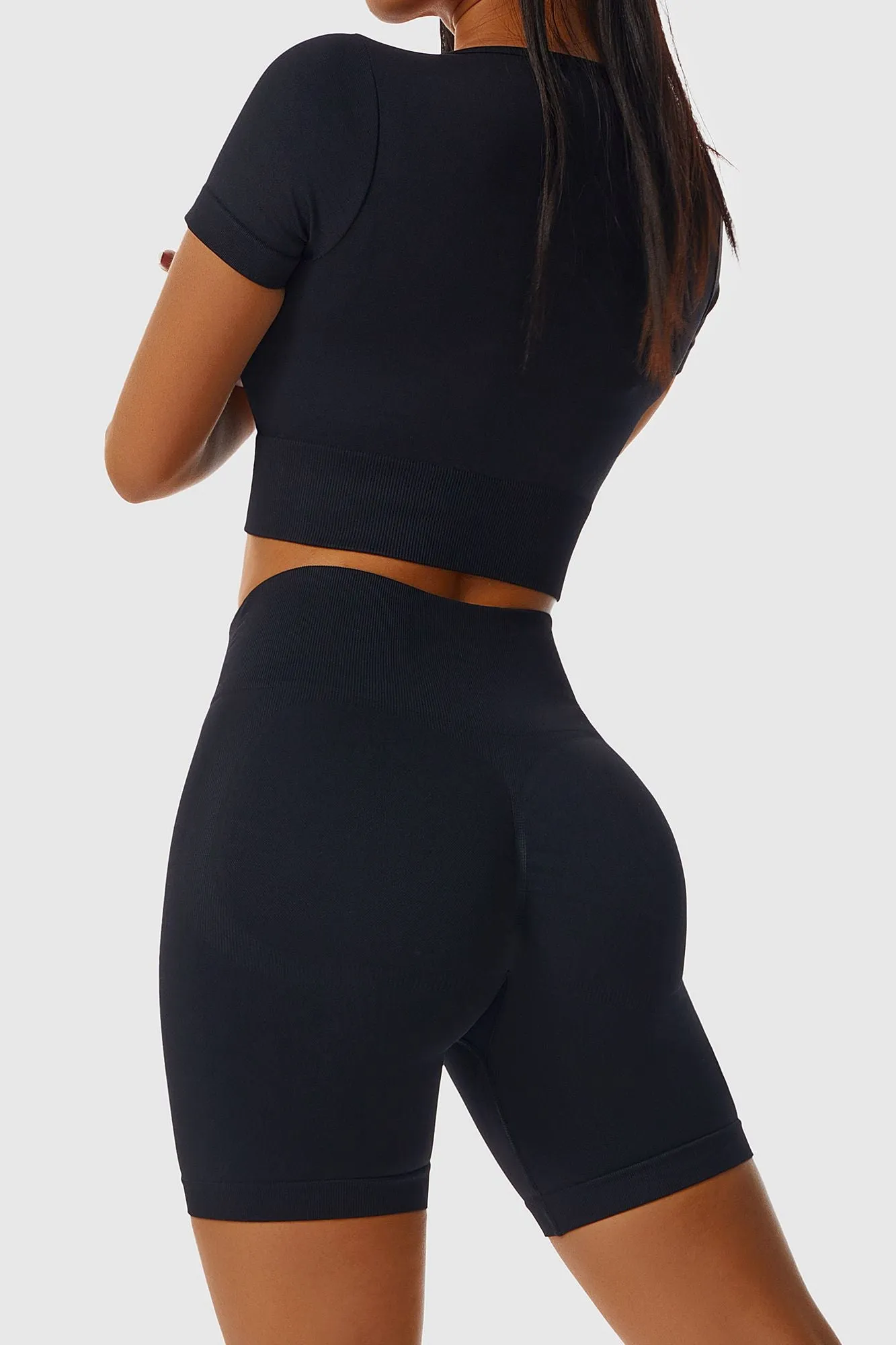 Low Scoop Neck Short Sleeve Crop Tops