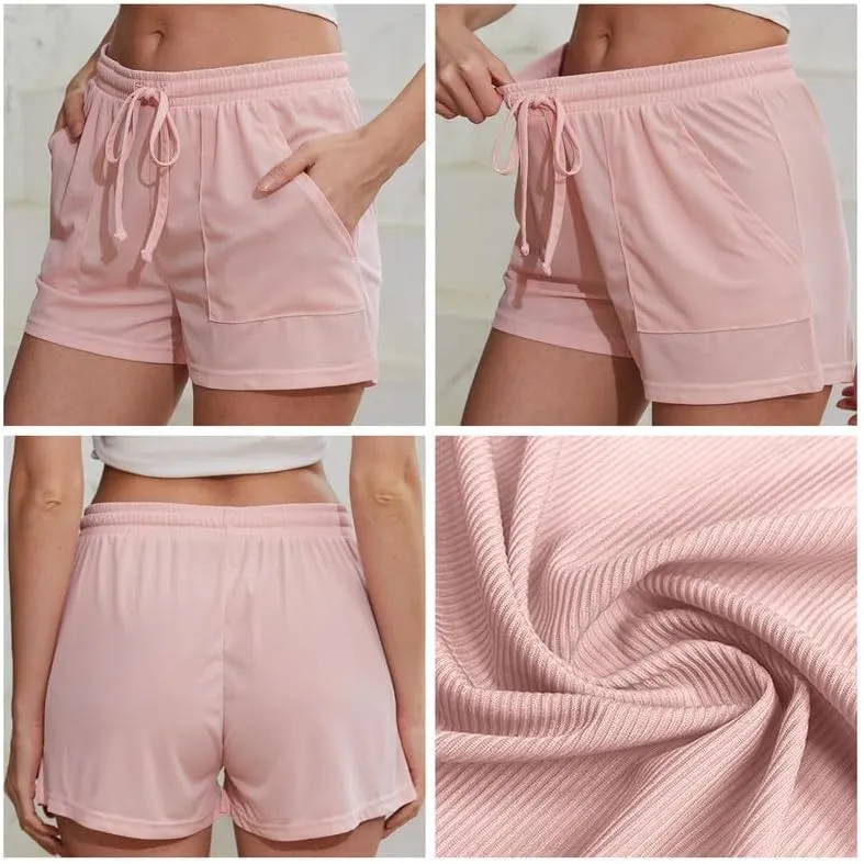LYCY Pajama Shorts for Women, Soft Sleep Shorts for Women Lightweight knit Summer Pj Bottoms(Pack of 2&3)
