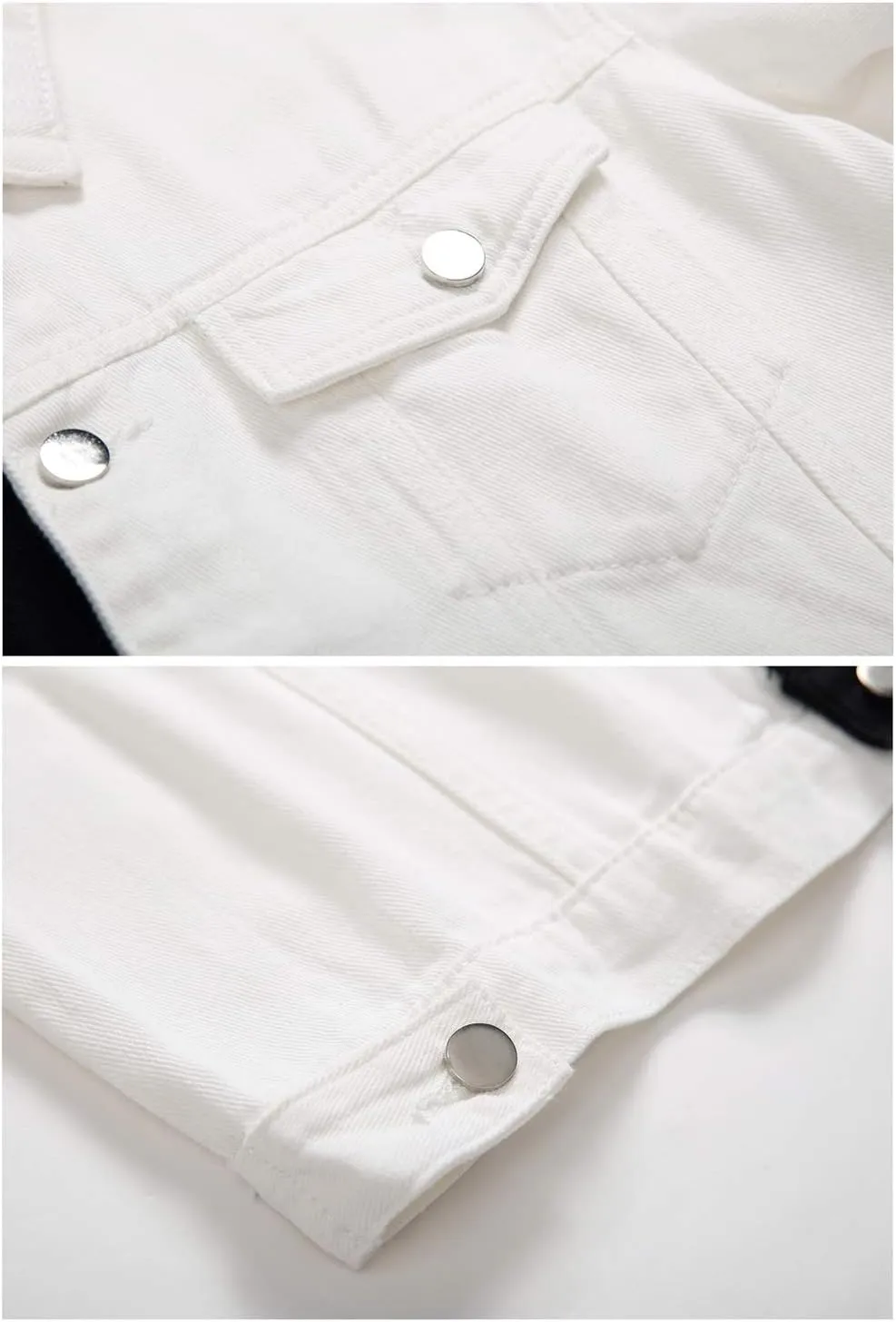 LZLER Jean Jacket for Men,Separable Left&Right Ripped Slim Fit Mens Denim Jacket