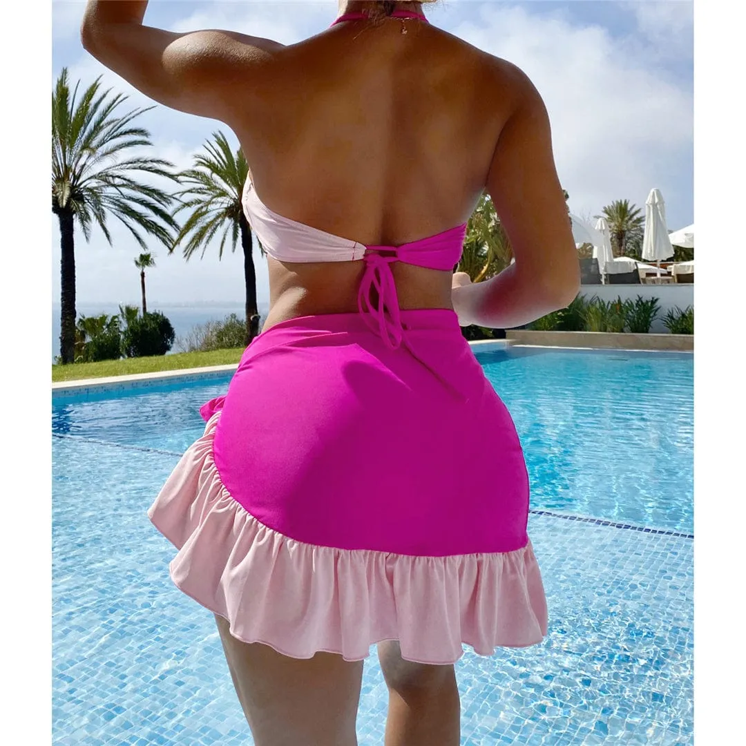 Mai Ruffle Bikini Set (3 Pcs)