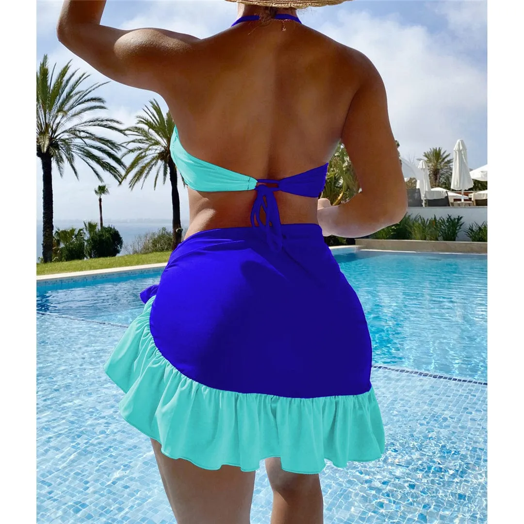 Mai Ruffle Bikini Set (3 Pcs)