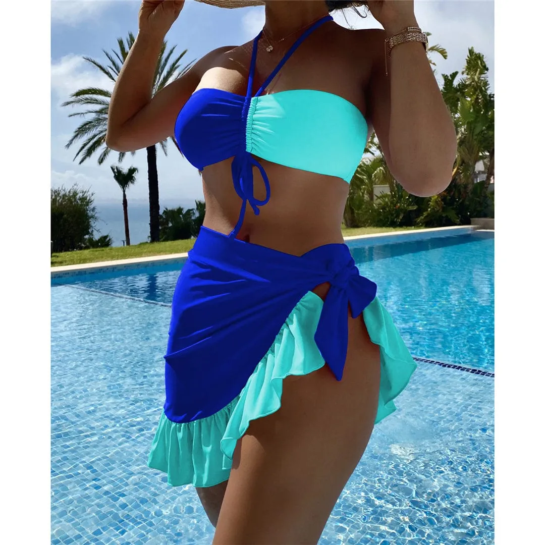 Mai Ruffle Bikini Set (3 Pcs)