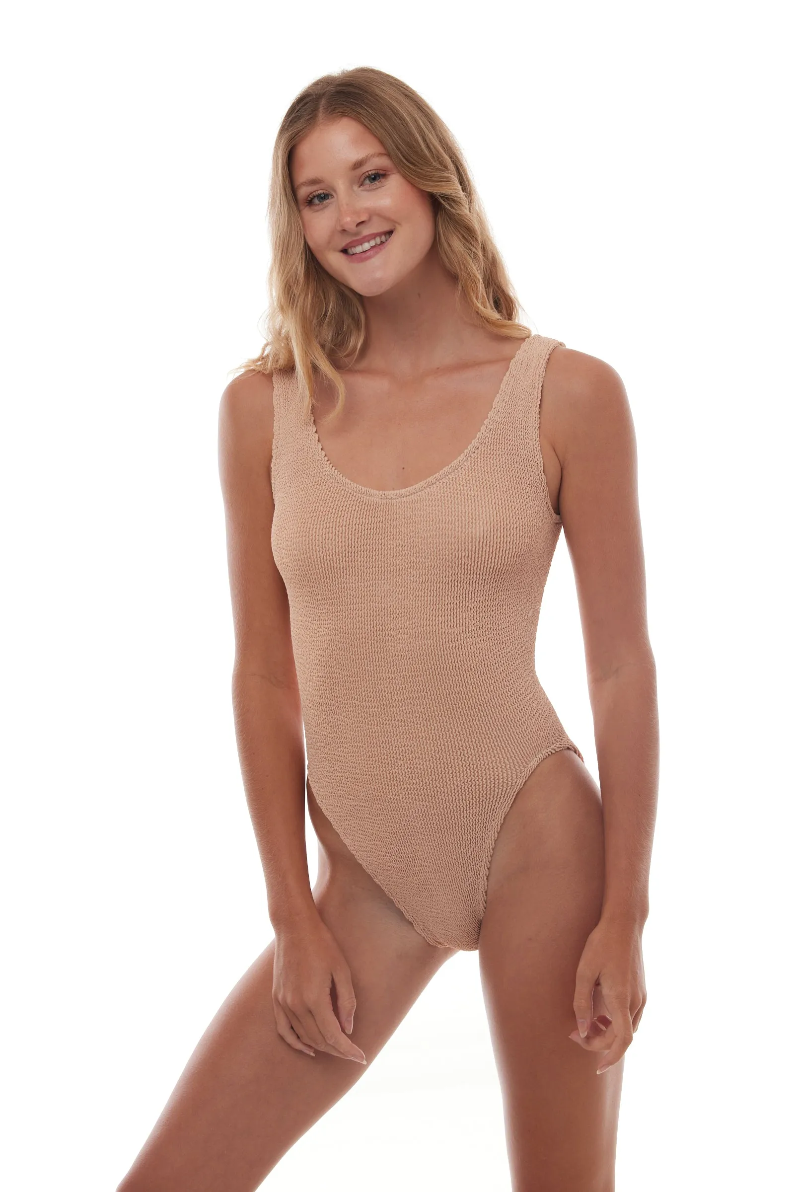 Marbella Classic Scoop Neck One Size One Piece Swimsuit