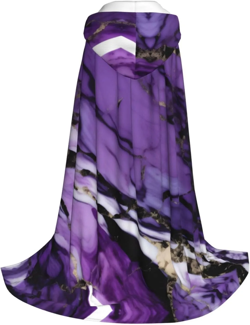 Marble Purple Hooded Cloak Coat Winter Warm Long Cloak Cosplay Costumes Outerwear Carnivals Hoodies Capes