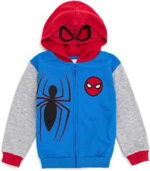 Marvel Spider-Man Avengers Fleece Zip Up Cosplay Hoodie Toddler to Big Kid Sizes (2T - 18-20)