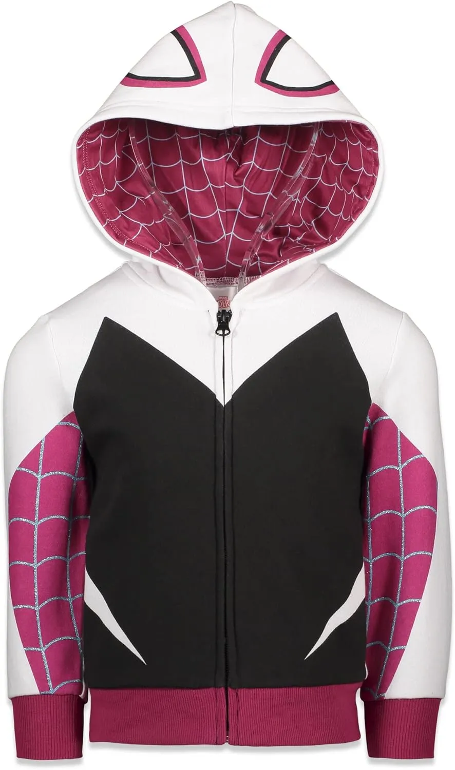 Marvel Spider-Man Spider-Gwen Ghost Spider Girls Fleece Zip Up Hoodie Toddler to Big Kid