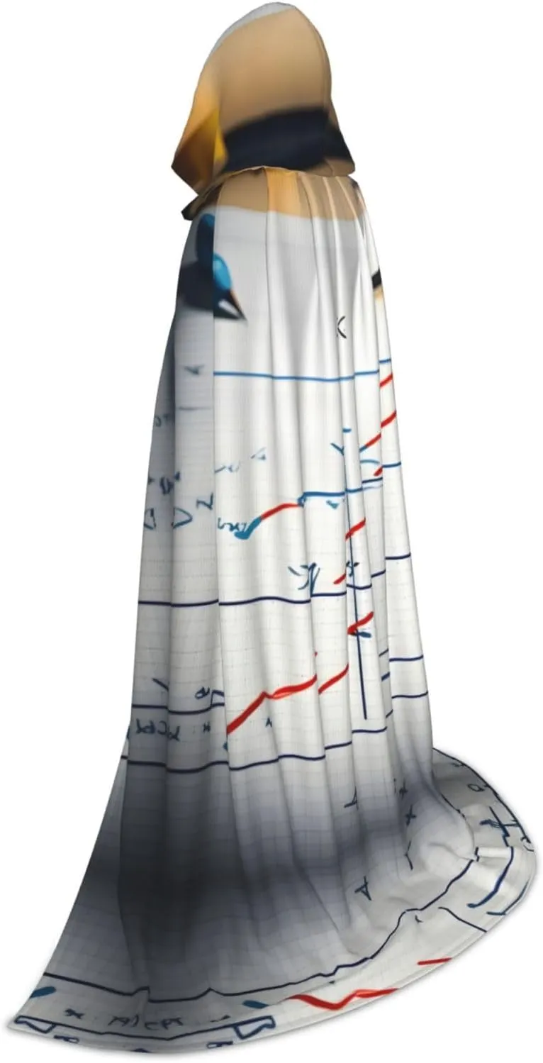 Math Formula Hooded Cloak Coat Winter Warm Long Cloak Cosplay Costumes Outerwear Carnivals Hoodies Capes
