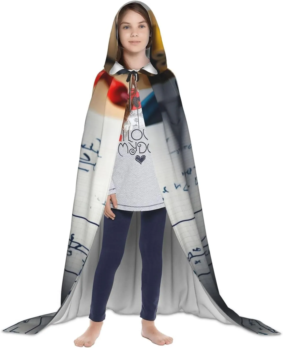 Math Formula Hooded Cloak Coat Winter Warm Long Cloak Cosplay Costumes Outerwear Carnivals Hoodies Capes