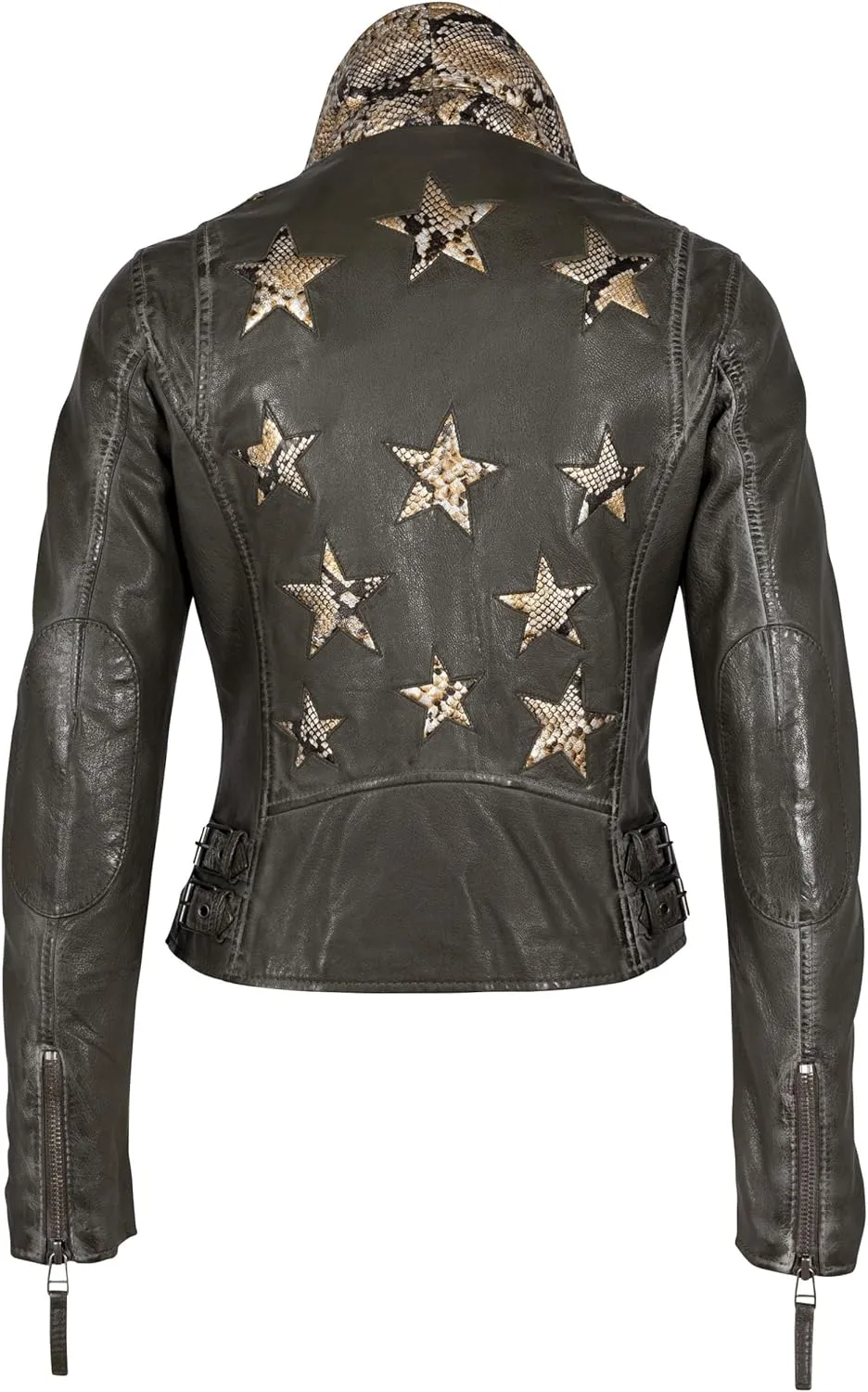 MAURITIUS Christy Star Detail Leather Jacket