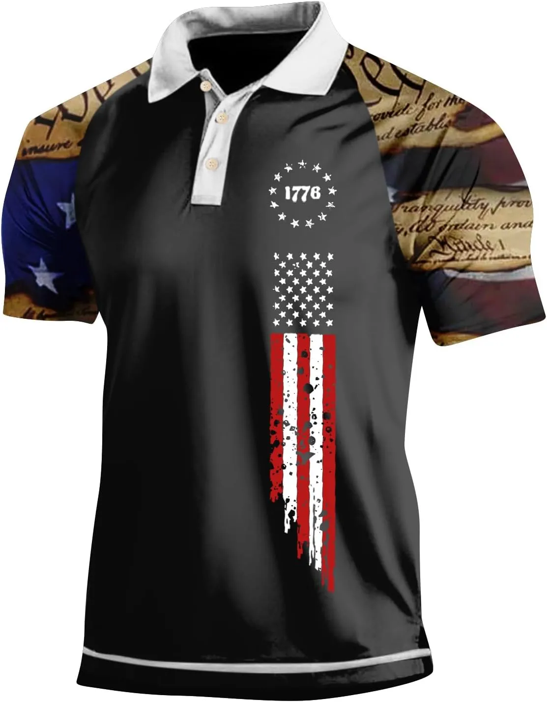 Men's 4th of July Shirts,American Flag Polo Shirt 4th of July Independence Day Sleeveless Tee Tops