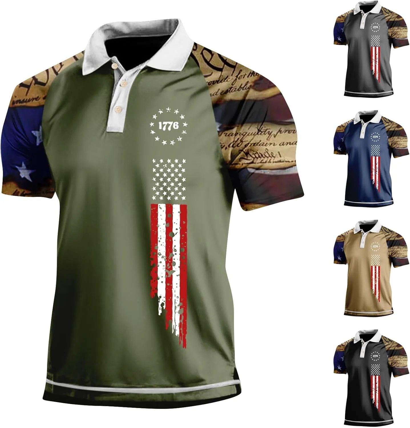 Men's 4th of July Shirts,American Flag Polo Shirt 4th of July Independence Day Sleeveless Tee Tops