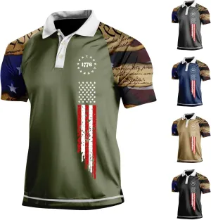 Men's 4th of July Shirts,American Flag Polo Shirt 4th of July Independence Day Sleeveless Tee Tops