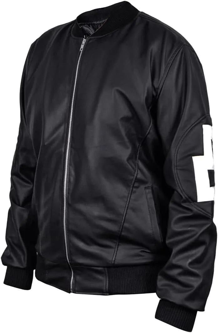 Men's 8 Ball Letterman Michael Hoban Bomber Faux Leather jackets