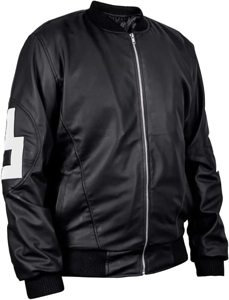Men's 8 Ball Letterman Michael Hoban Bomber Faux Leather jackets