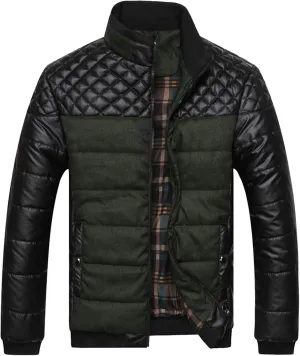 Mens Autumn And Winter Fashion Casual Diamond Coat Jacket Cotton Padded Jacket Men's Casual Jackets