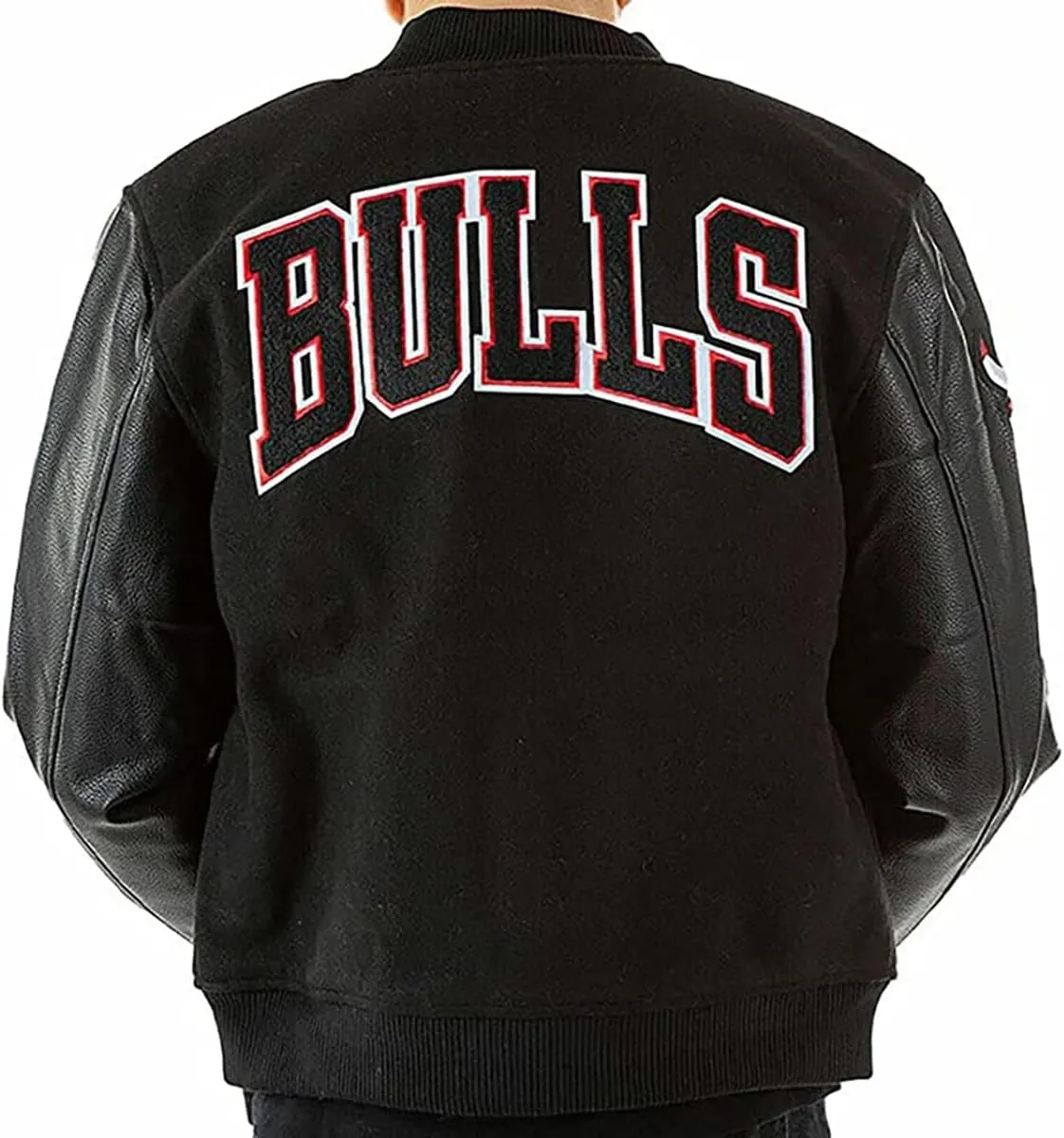 Mens Bomber Letterman Basketball Varsity Jacket in Wool & Wool With Faux Leather & Leather