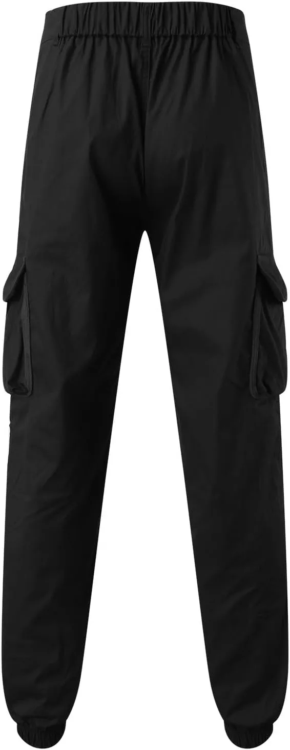 Mens Cargo Pants Casual Loose Fit Joggers Multi Pockets Outdoor Hiking Work Sweatpants