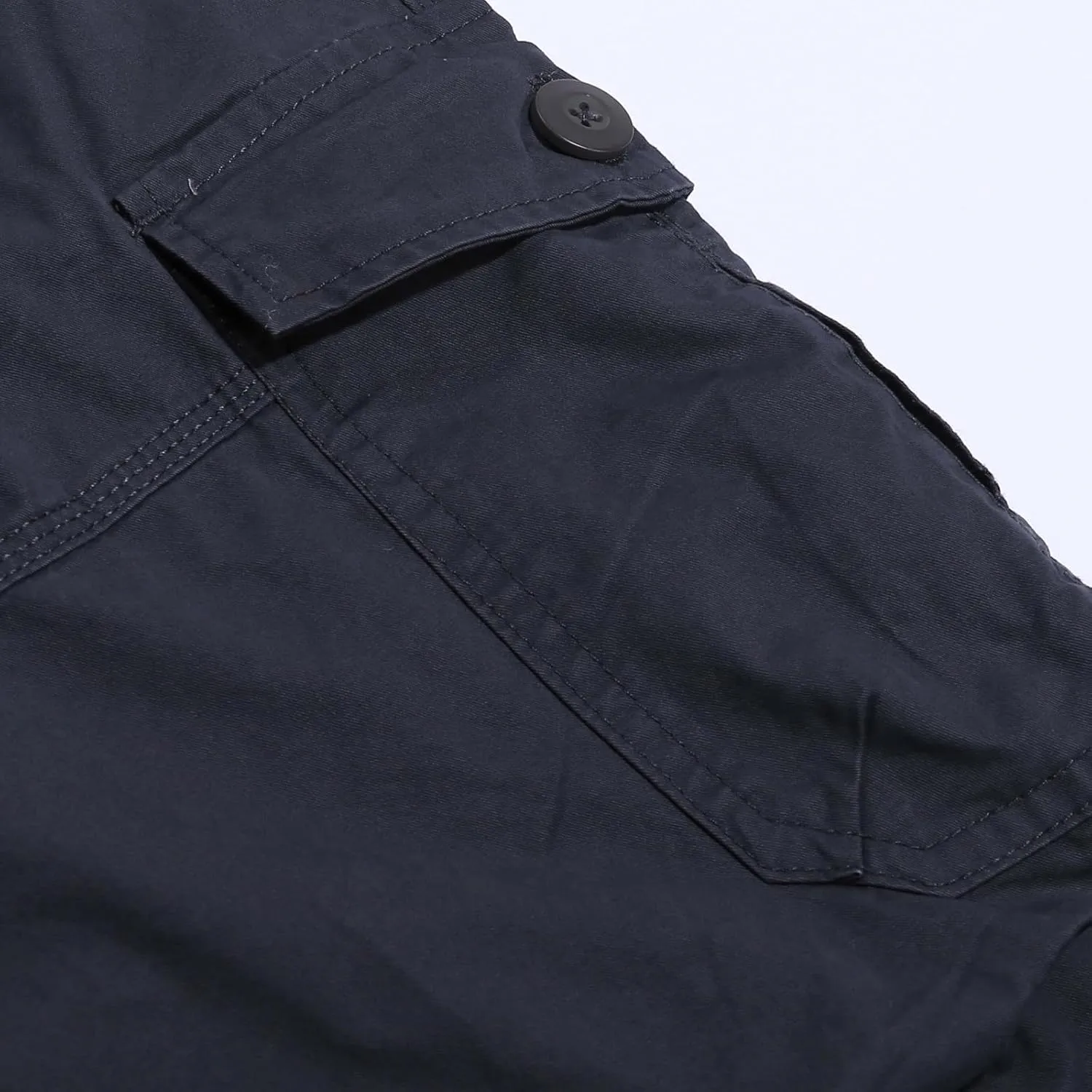 Men's Cargo Pants Casual Twill Elastic Waist Relaxed Fit 3/4 Capri Pants Below Knee Long Shorts with Multi Pockets