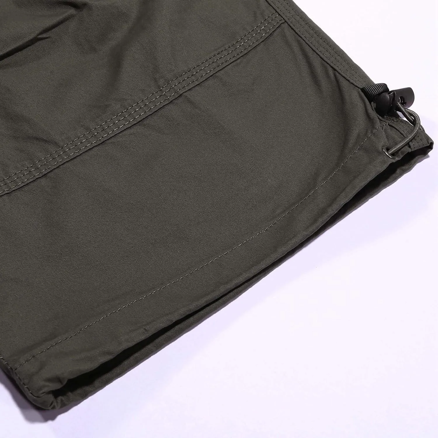Men's Cargo Pants Casual Twill Elastic Waist Relaxed Fit 3/4 Capri Pants Below Knee Long Shorts with Multi Pockets